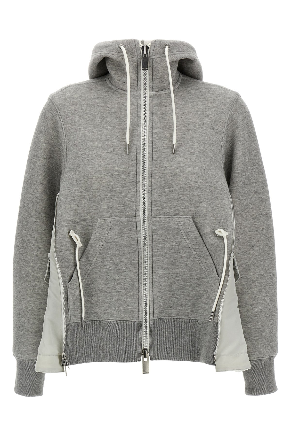 sponge hoodie in mélange cotton blend