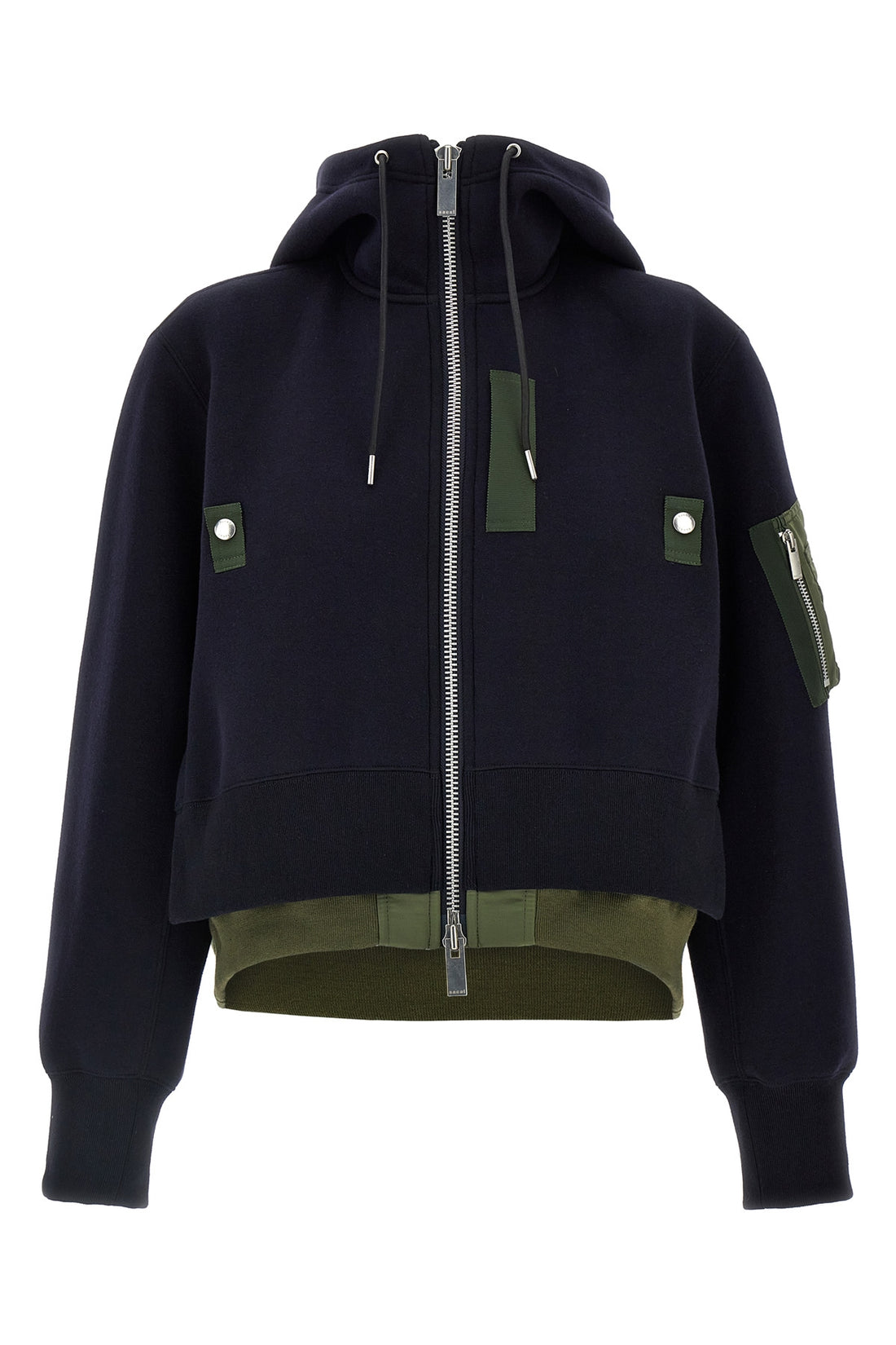 SACAI 1 sponge cotton blend hoodie