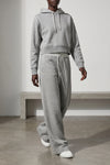 sponge cropped hoodie in mélange cotton blend