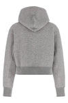 sponge cropped hoodie in mélange cotton blend