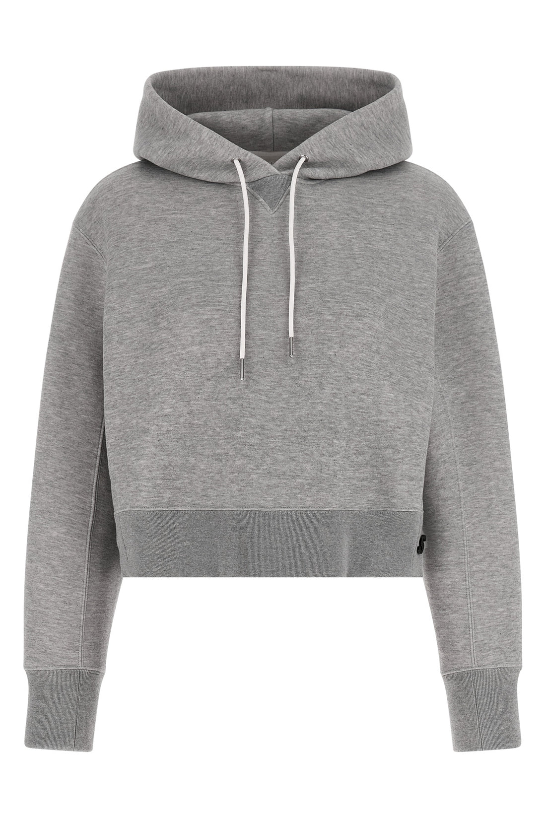SACAI 3 sponge cropped hoodie in mélange cotton blend