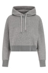 sponge cropped hoodie in mélange cotton blend