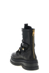 pinkos eva black lace-up ankle boots redefine the volumes of the contemporary