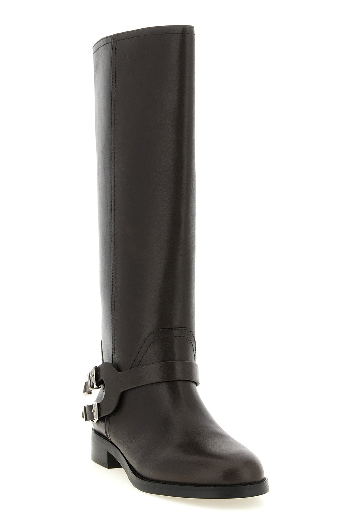 chevalpinko high boots define the silhouette through a rigorous construction in