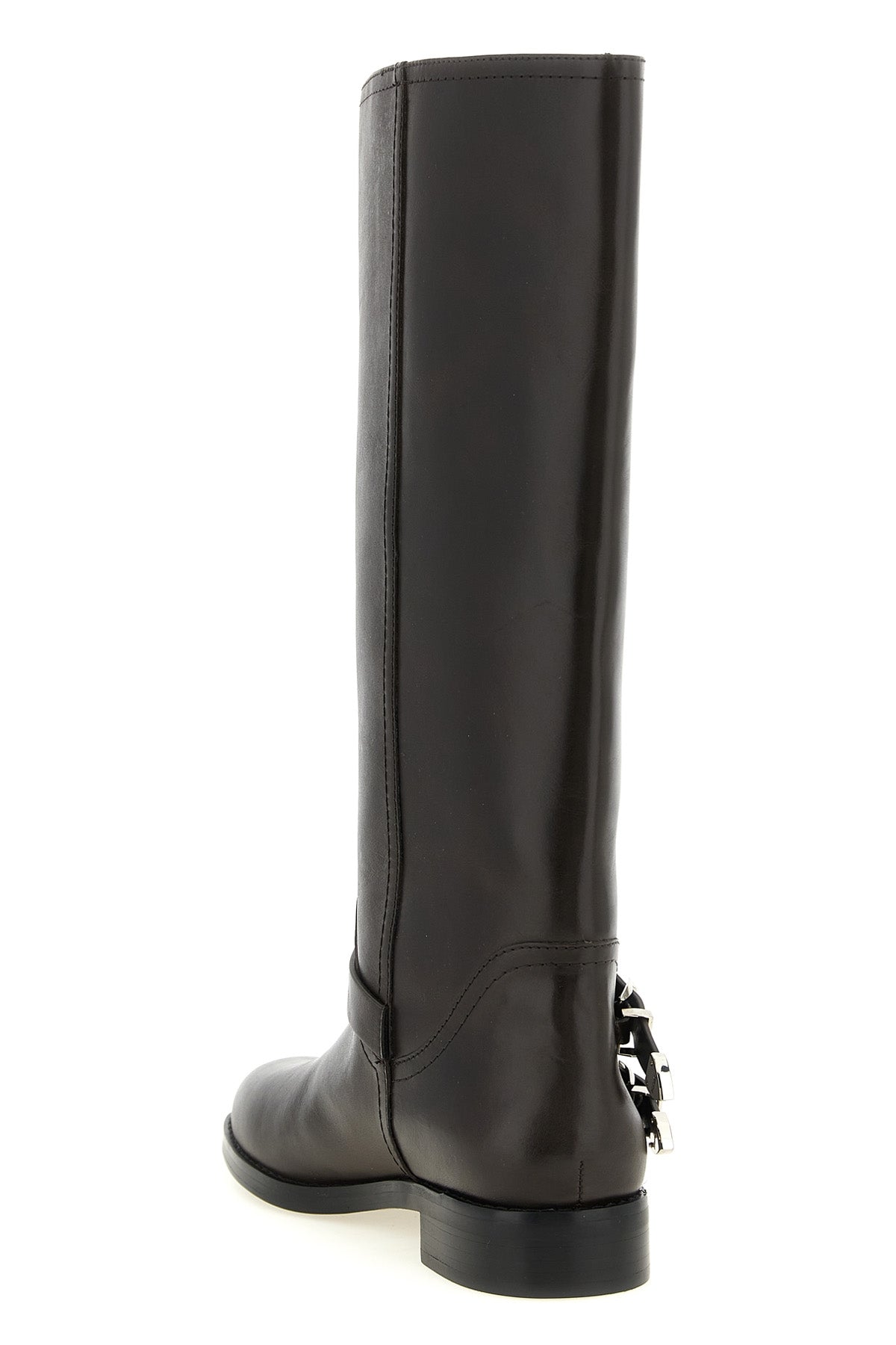 chevalpinko high boots define the silhouette through a rigorous construction in