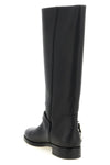 the pinko cheval high boots define the silhouette through a rigorous construct
