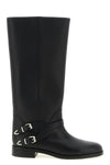the pinko cheval high boots define the silhouette through a rigorous construct