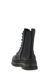 the pinko lace-up ankle boots redefine urban volumes through a rigorous construc