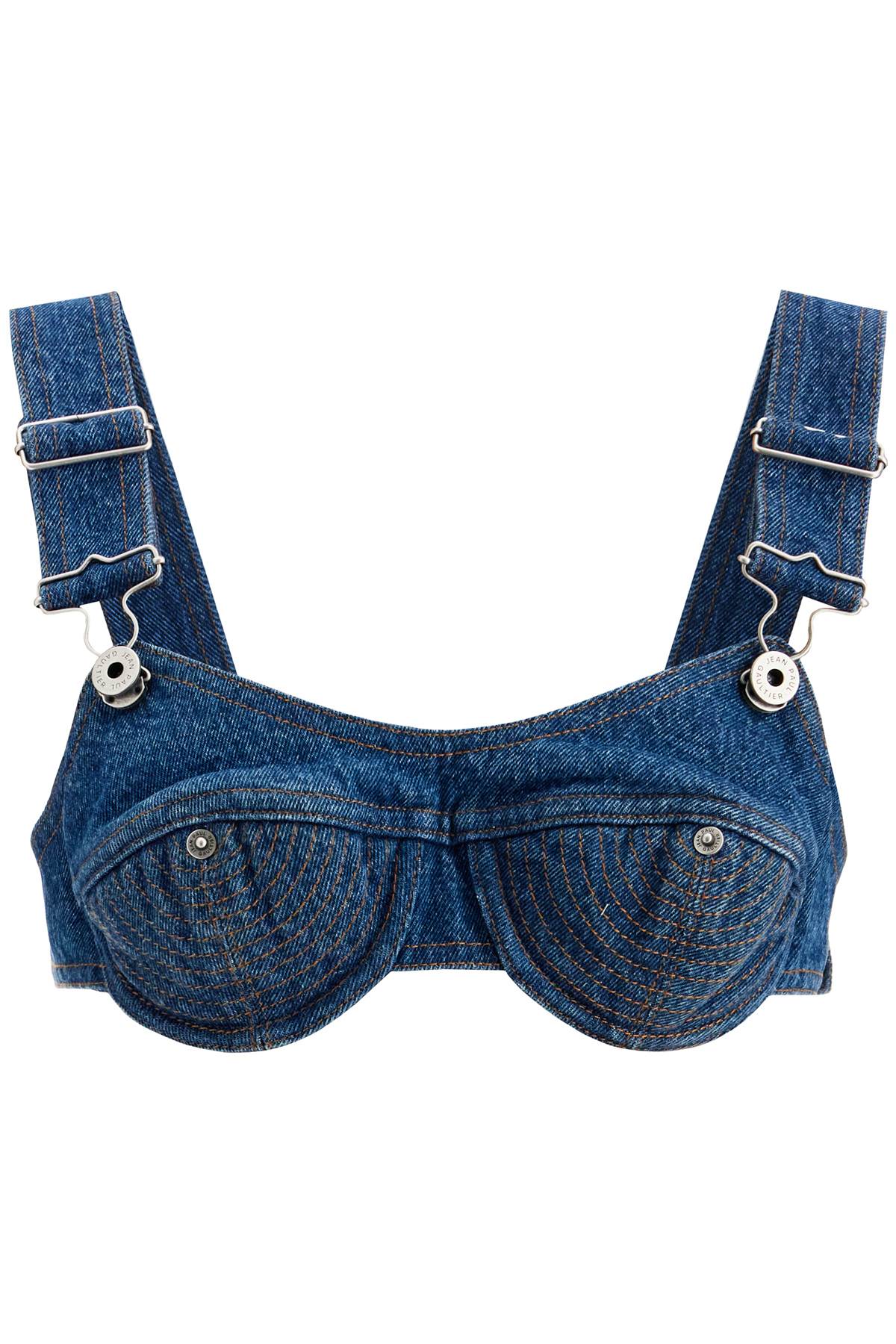 Top bralette in denim Overalls Buckles