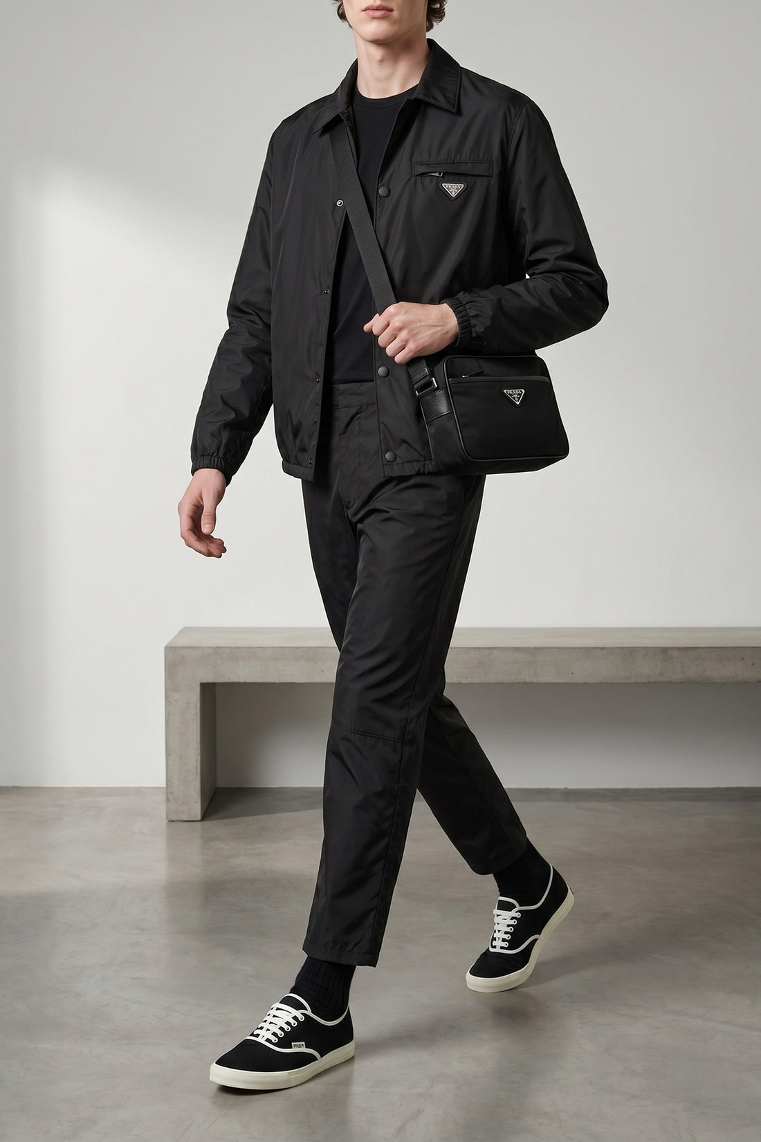 PRADA 46 lightly padded re-nylon feather jacket
