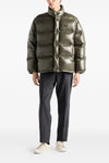 quilted and goose feather padded re-nylon down jacket