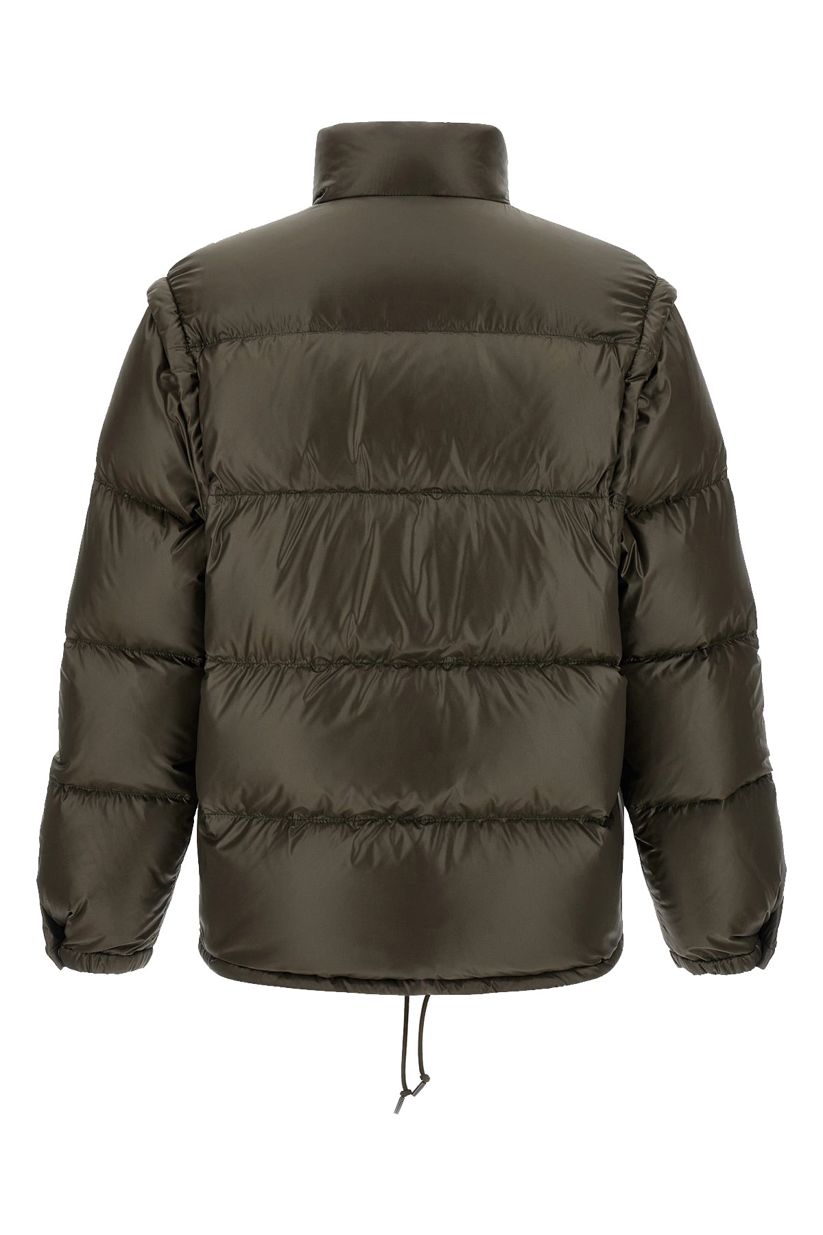 quilted and goose feather padded re-nylon down jacket