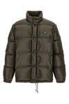 quilted and goose feather padded re-nylon down jacket