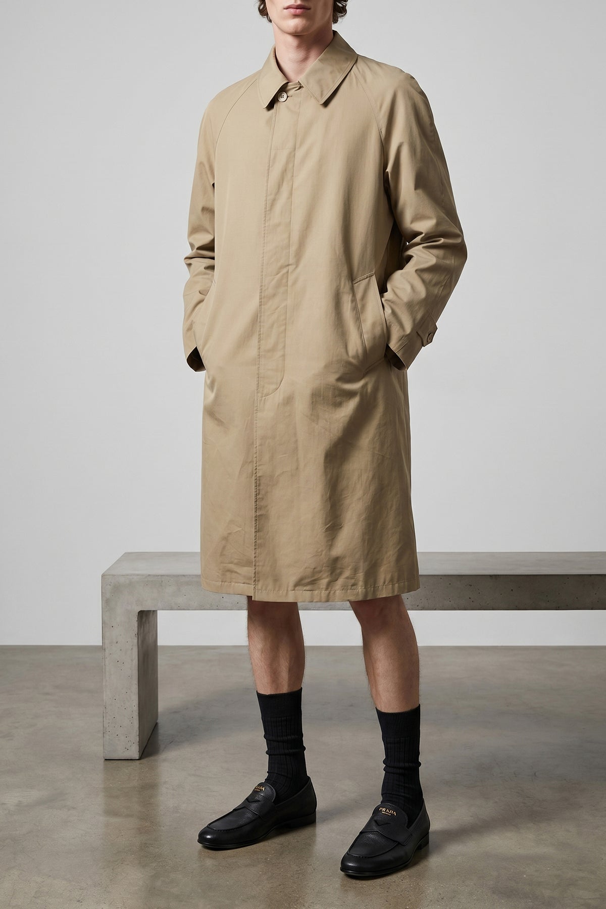 sartorial-inspired cotton trench coat