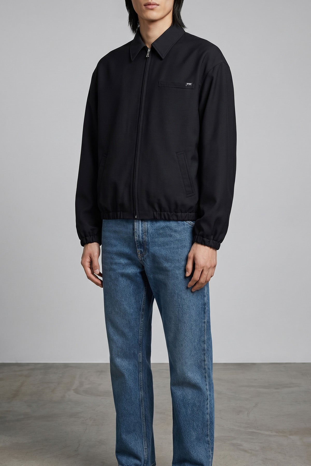 light mohair wool blouson