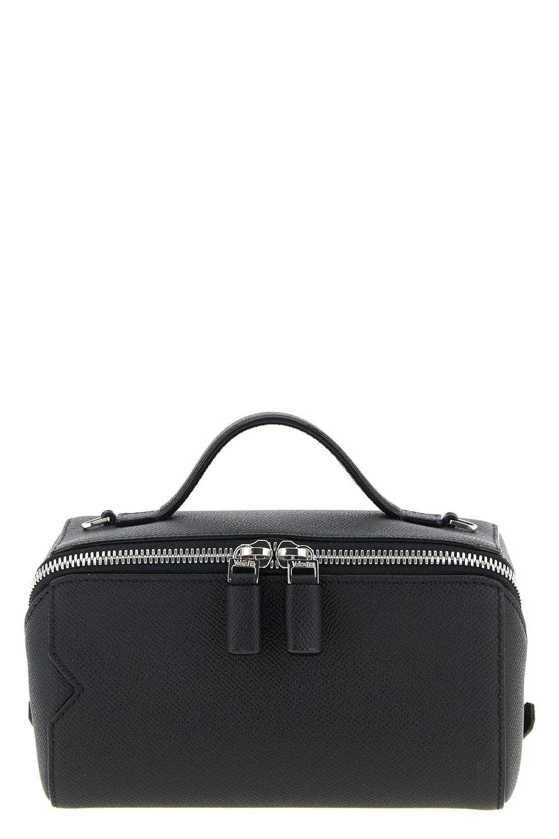 VALEXTRA OS v-line beauty case shoulder bag in millepunte leather