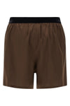 short in stretch silk satin