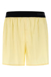 short in stretch silk satin