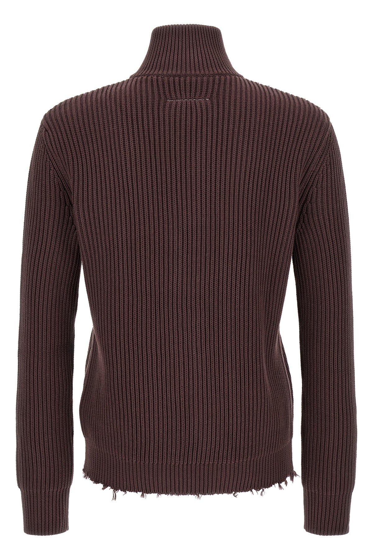 maison margielas mm6 ribbed cotton turtleneck sweater