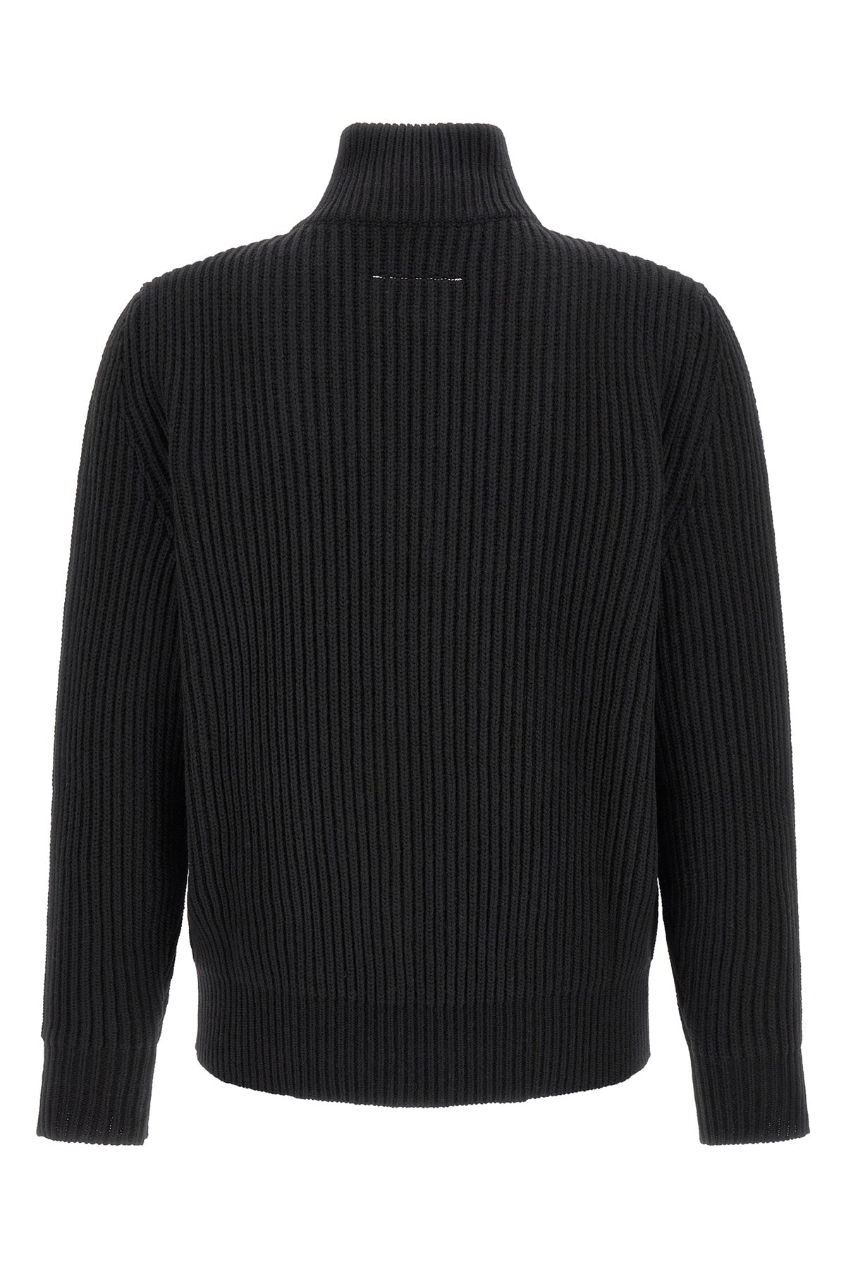the maison margiela mm6 knitted jacket defines contemporary layering through a s