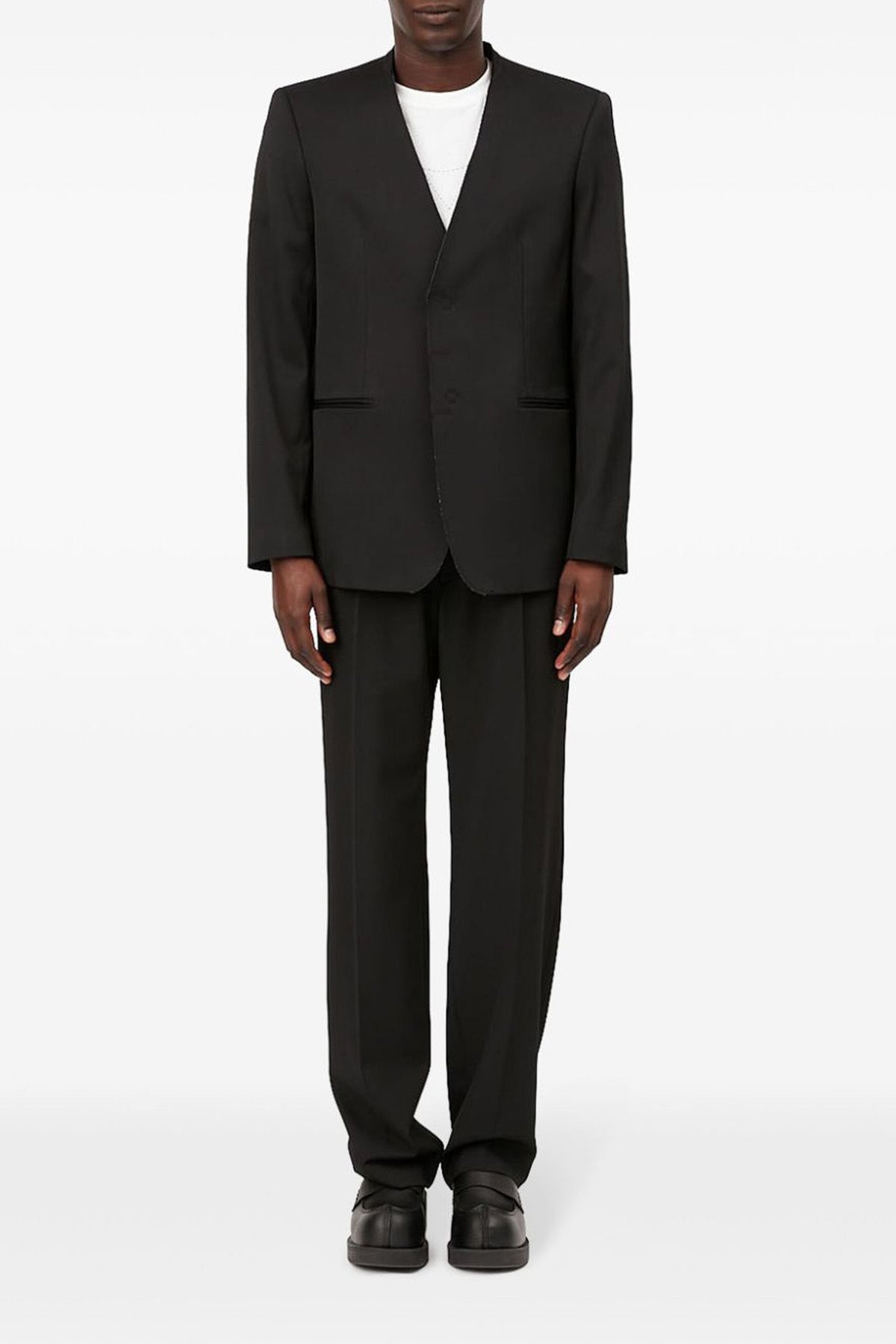 single-breasted wool blend blazer