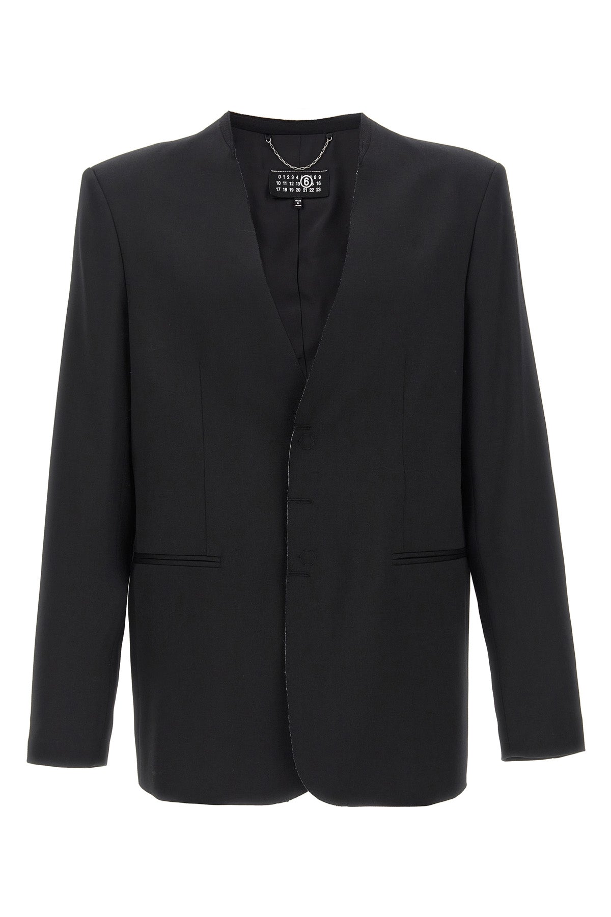 single-breasted wool blend blazer