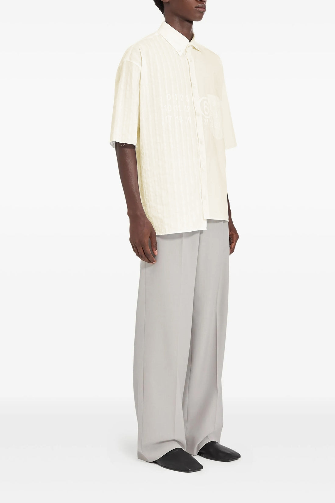 MM6 48 bi-material cotton asymmetric shirt