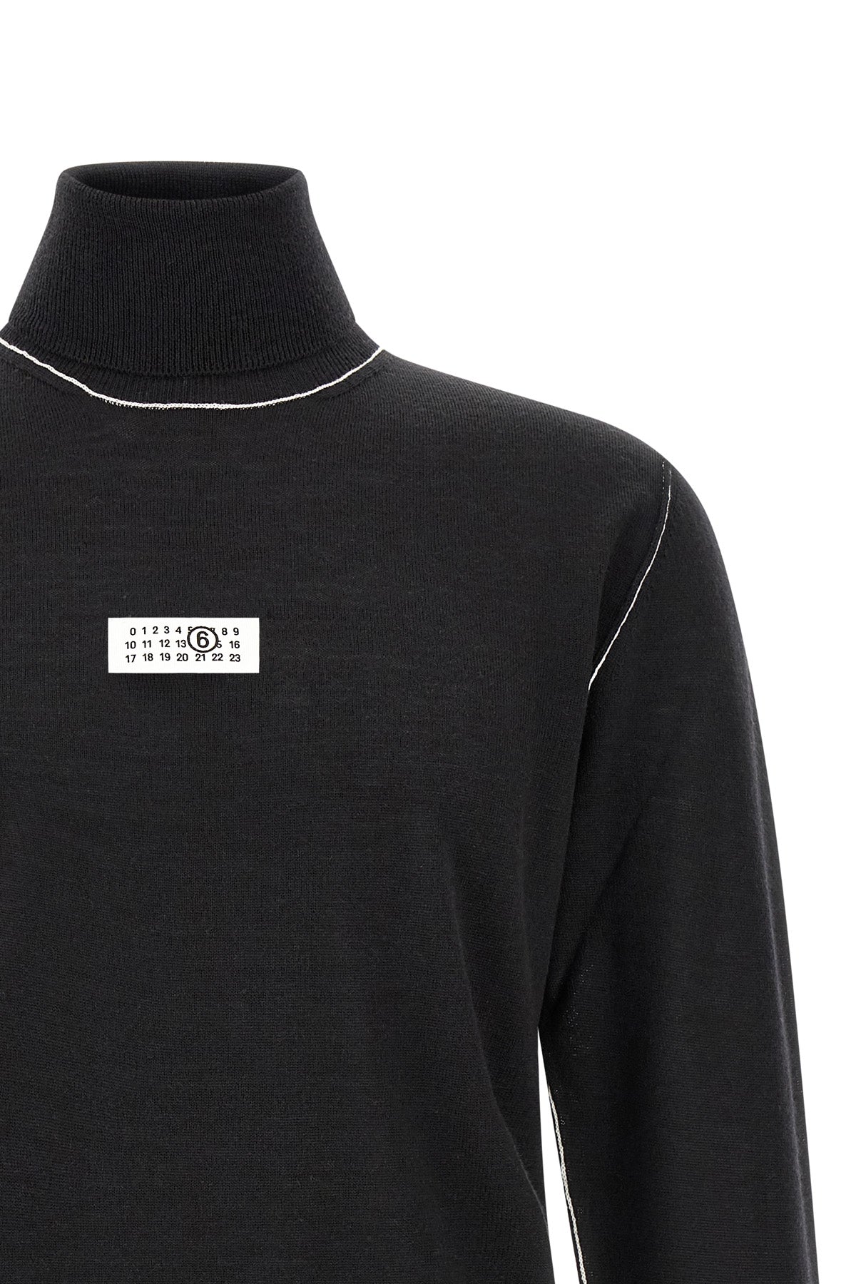 maison margiela mm6 virgin wool blend turtleneck sweater