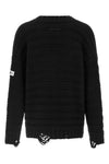knitted distressed wool cardigan