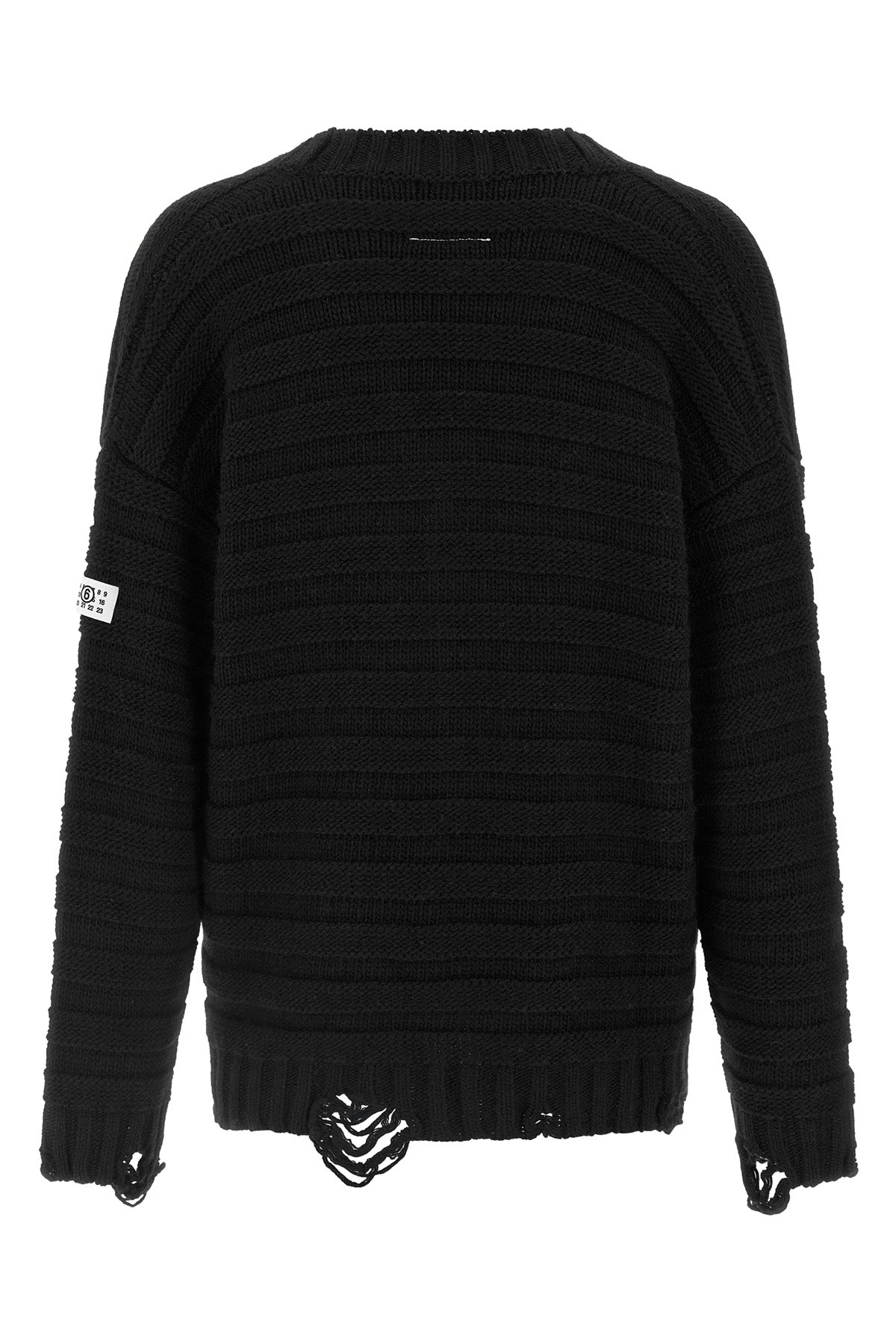 knitted distressed wool cardigan