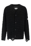 knitted distressed wool cardigan