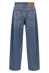 5 pockets wide leg jeans in cotton denim