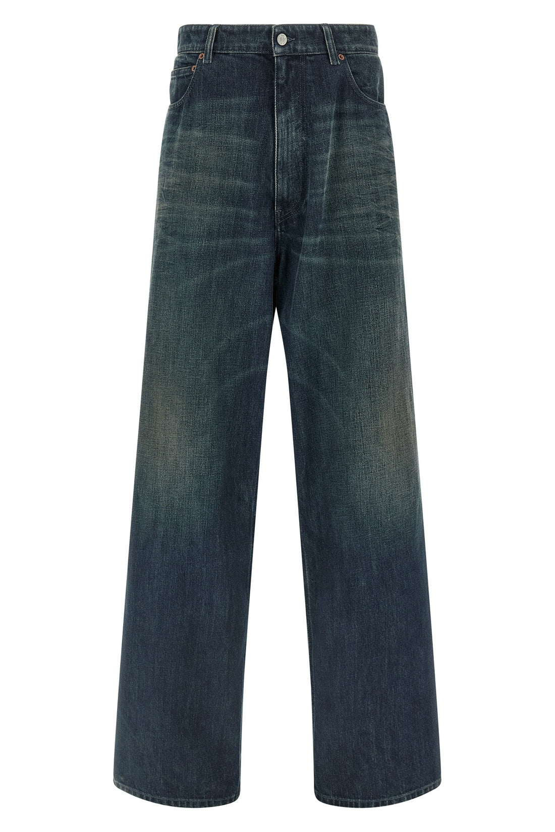 MM6 32 stone-washed rigid cotton denim jeans