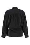 straight collar twisted silk shirt