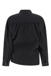 straight collar twisted cotton and silk wallet shirt