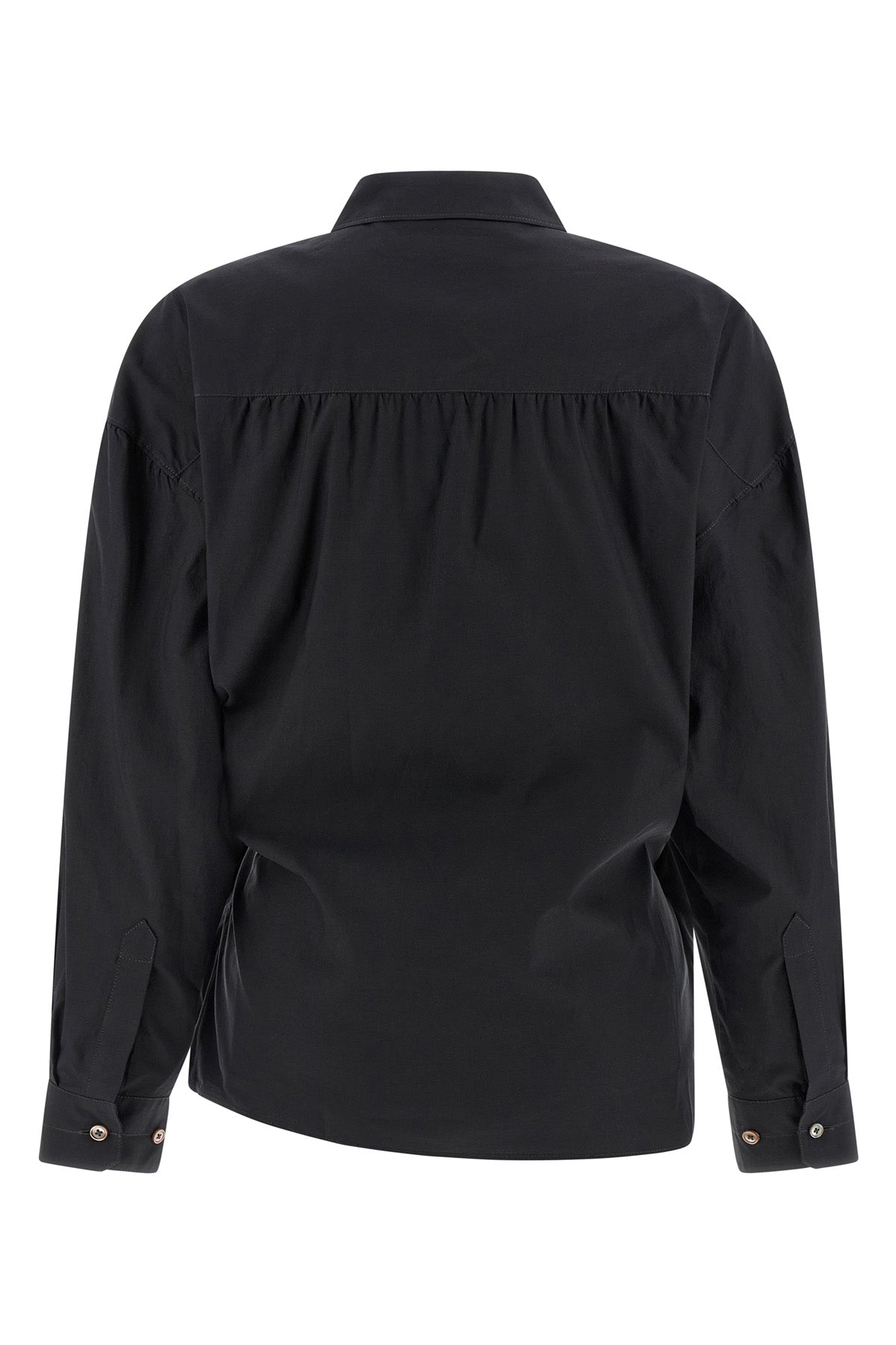 straight collar twisted cotton and silk wallet shirt