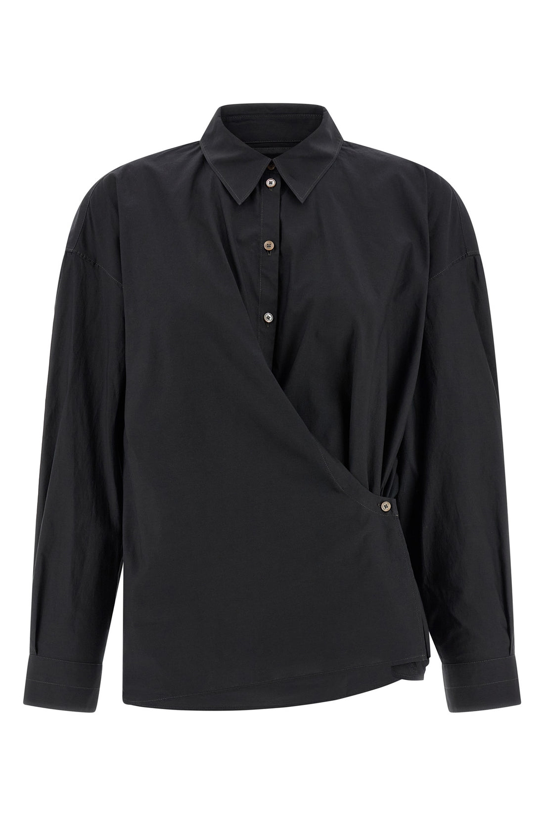 LEMAIRE 38 straight collar twisted cotton and silk wallet shirt