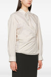 straight collar twisted cotton and silk wallet shirt