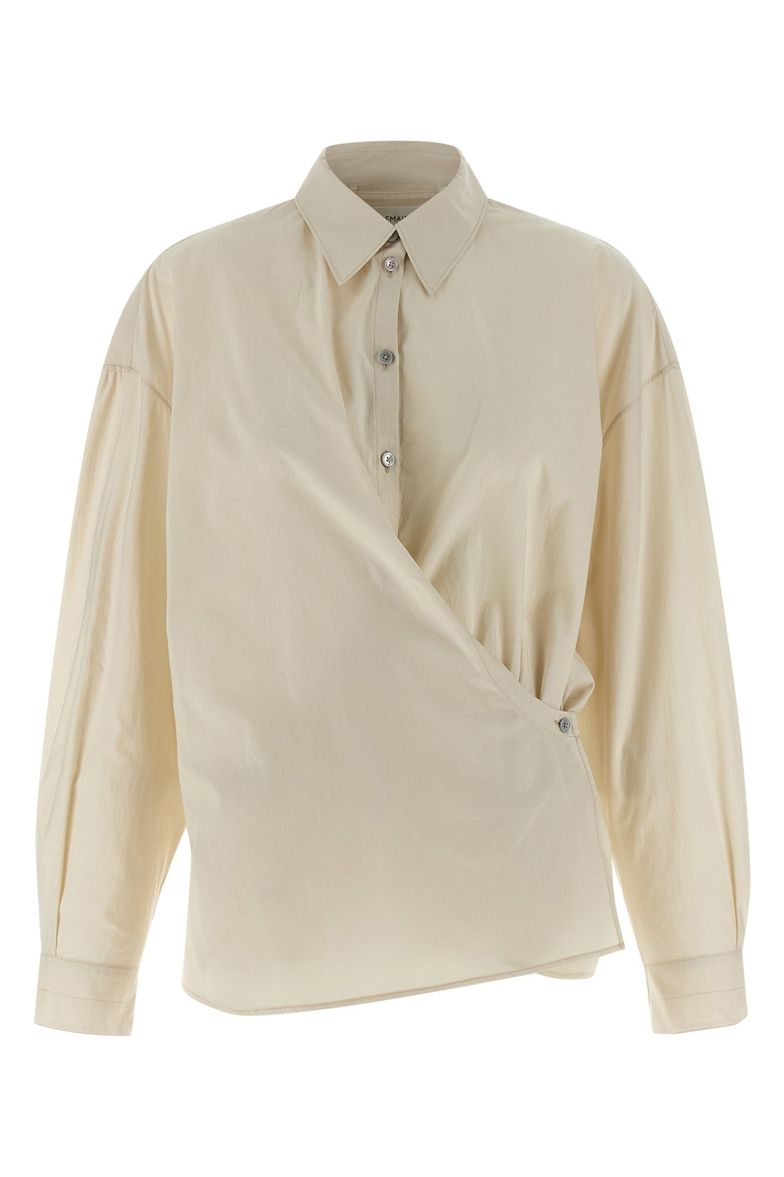 LEMAIRE 38 straight collar twisted cotton and silk wallet shirt