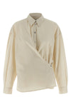 straight collar twisted cotton and silk wallet shirt