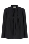 ascot blouse in light cotton and silk blend
