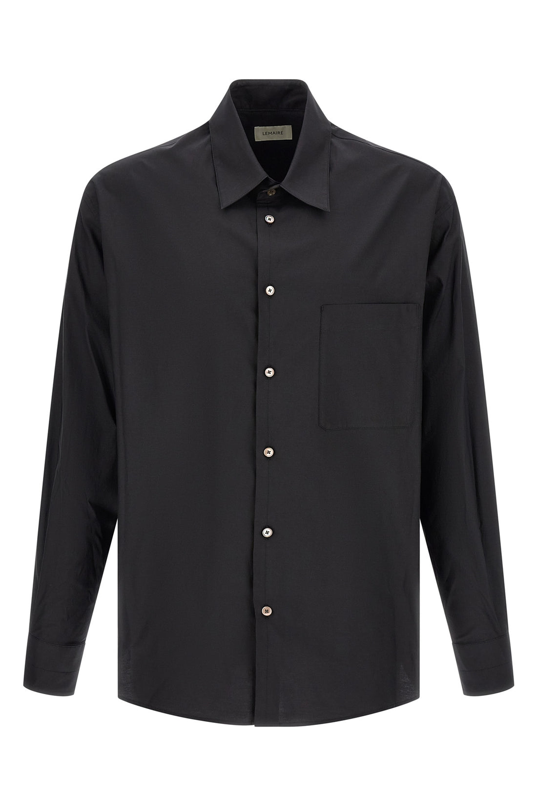 LEMAIRE 48 washed cotton and silk blend shirt