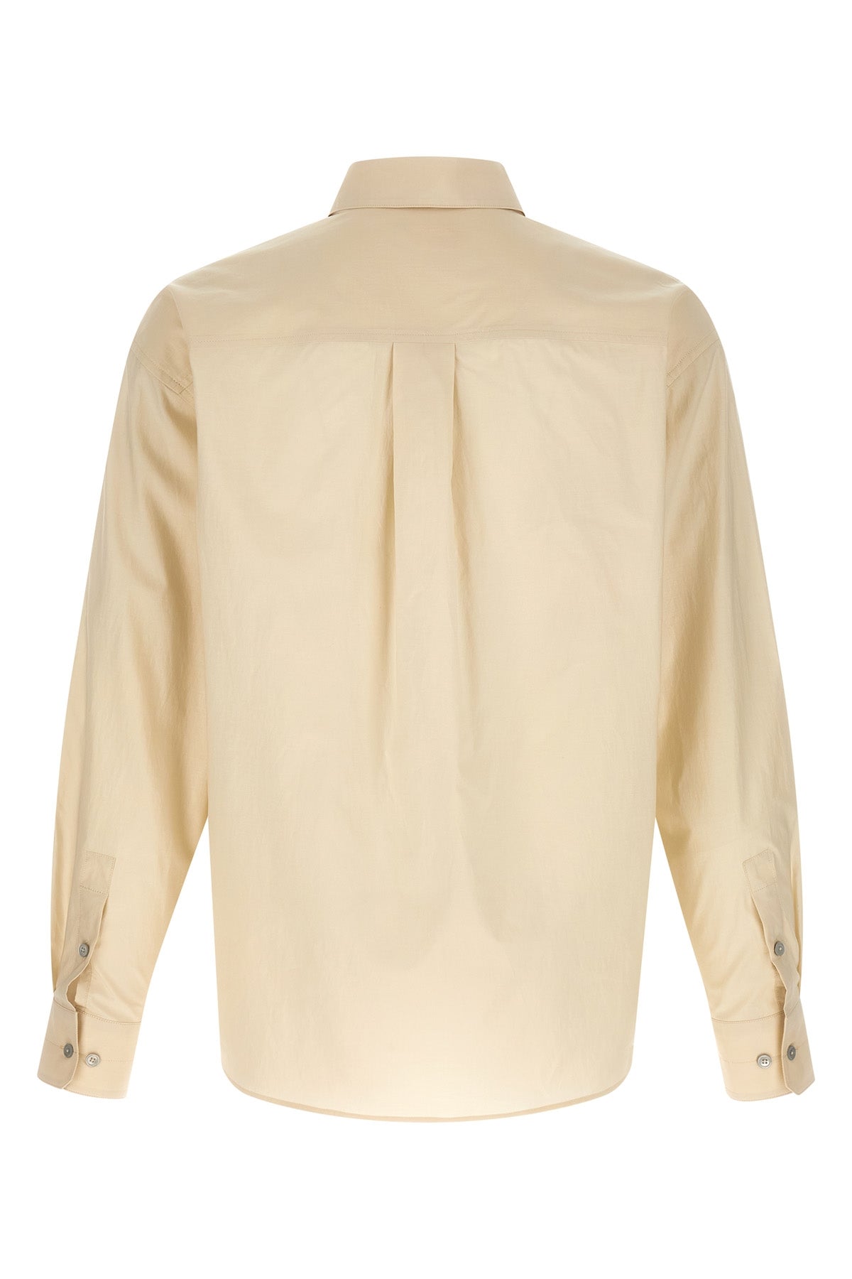 regular shirt in light and washed cotton blend silk