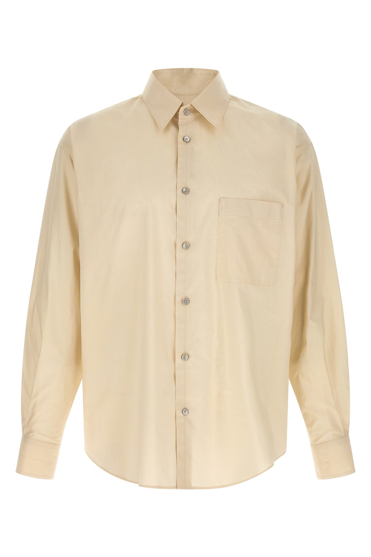 regular shirt in light and washed cotton blend silk