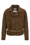 aged effect suede jacket