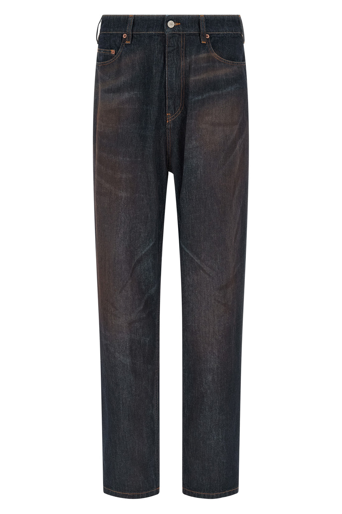 MM6 30 high-waist washed cotton denim jeans