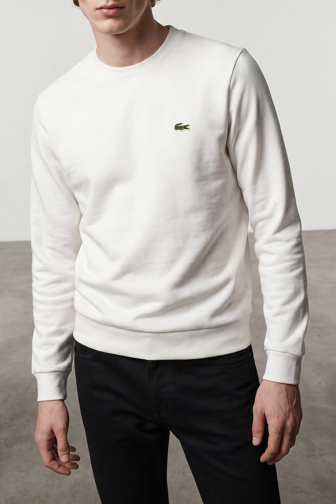 LACOSTE 4 the lacoste pure cotton fleece crew neck sweatshirt