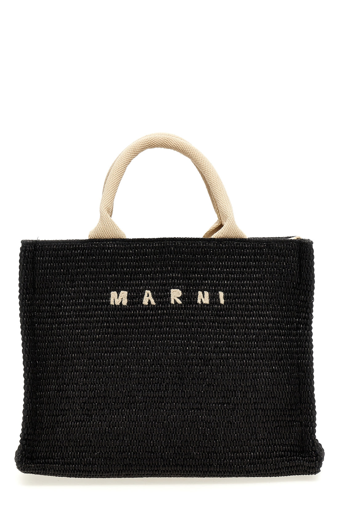 MARNI OS mini tote raffia shopping bag
