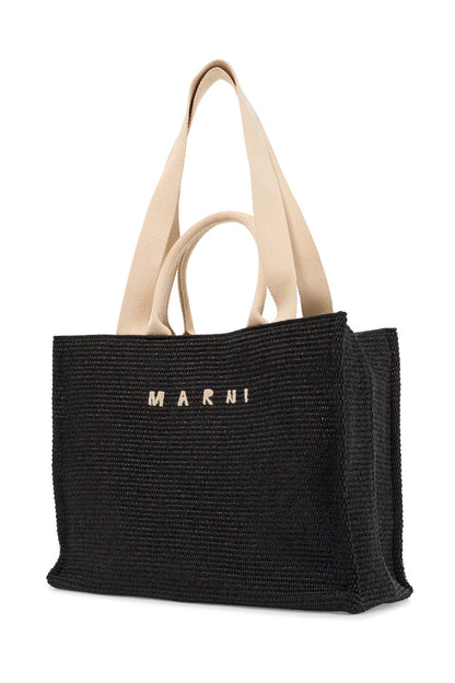 large raffia effect tote bag