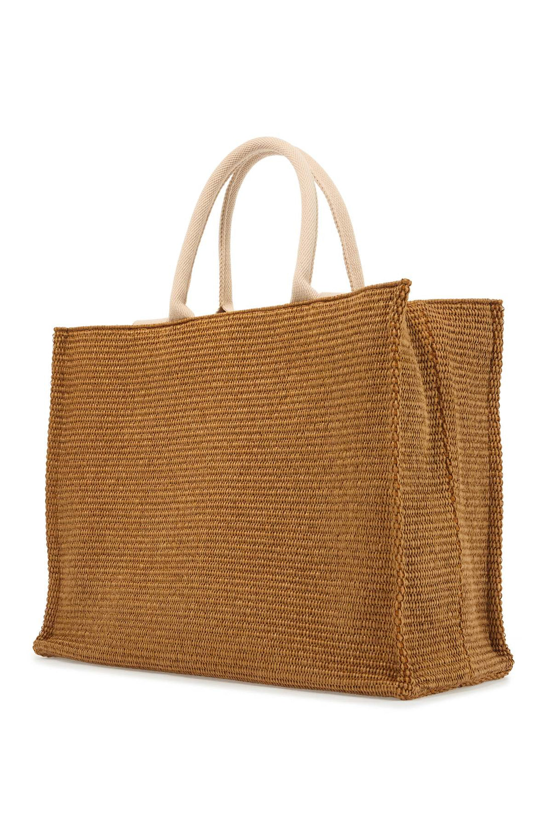 large raffia effect tote bag